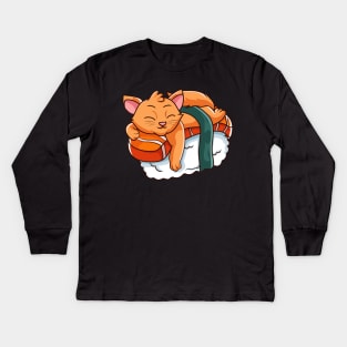 Sushi cat Kids Long Sleeve T-Shirt